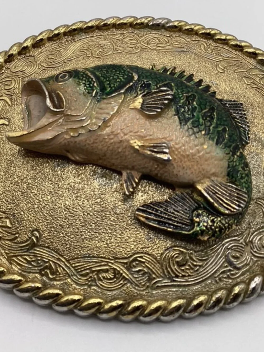 Raintree Bass Fish Belt Buckle Rare Vintage‎ 1978 3-D Realistic 3